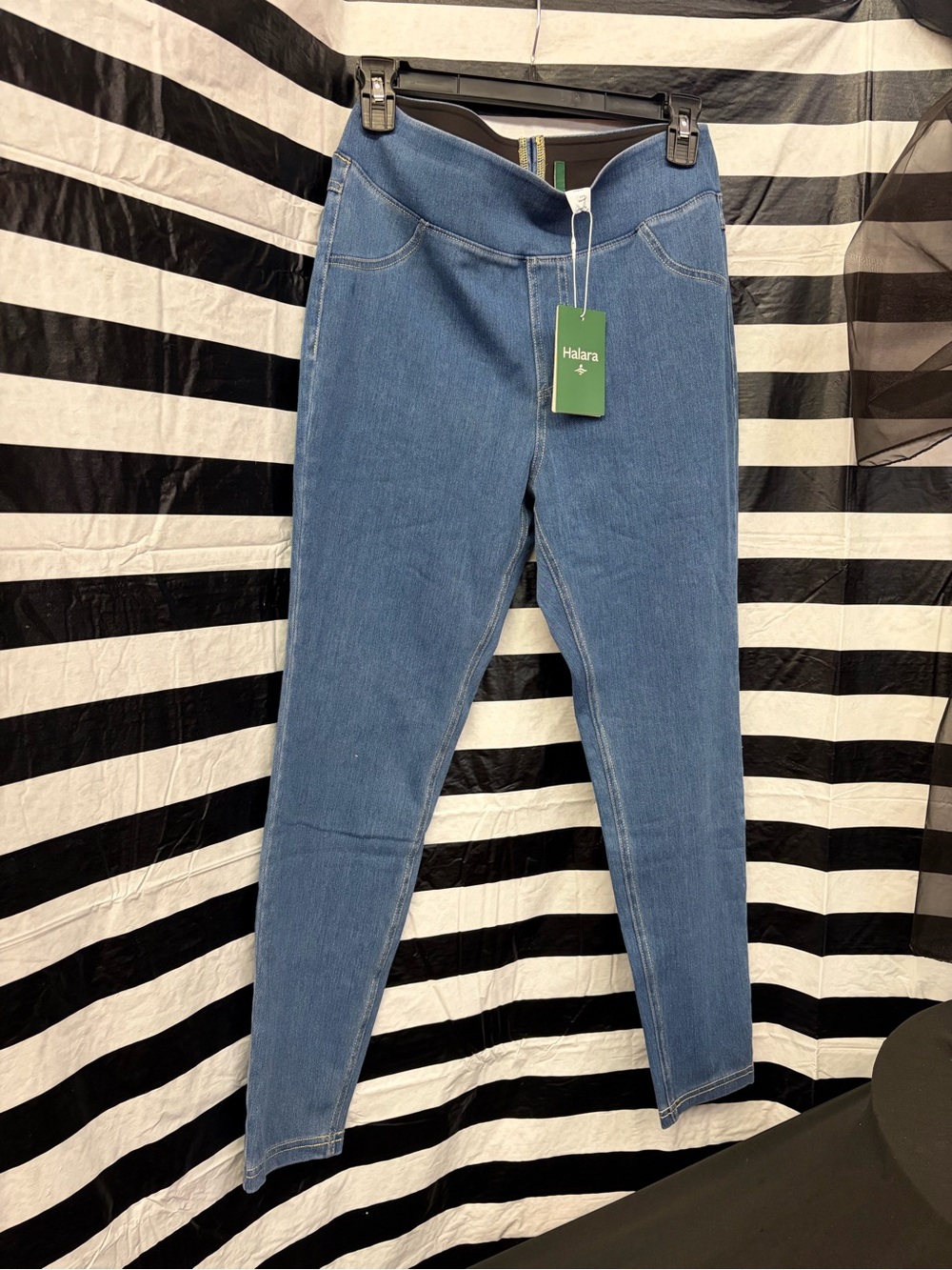 HALARA Mid-Blue Denim-Look Stretch Jeggings